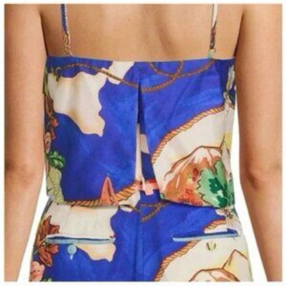 Antonio Melani NWT blue/yellow two-piece skirt set "Callista" ocean print sz 4 - Picture 2 of 6